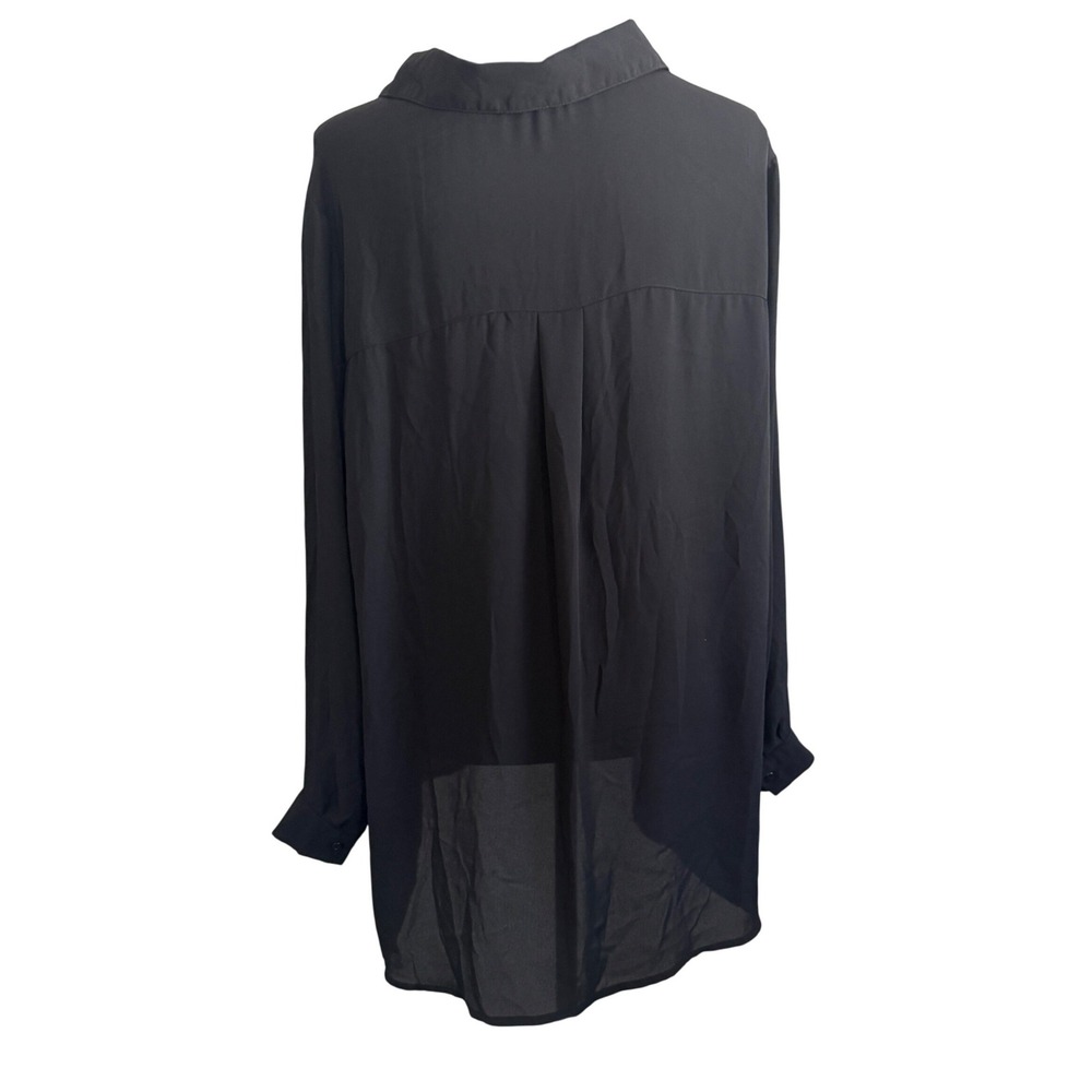 George Womens Fairy Grunge Whimsigoth Sheer Studded Button Top Size 2X *SMOKER* - Picture 2 of 5